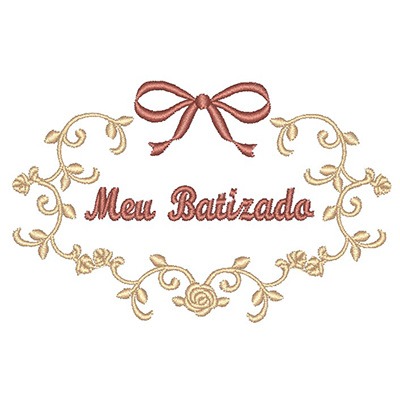 Matriz de matriz Matriz De Bordado Meu Batizado Provençal Com Laço